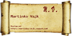 Martinko Vajk névjegykártya